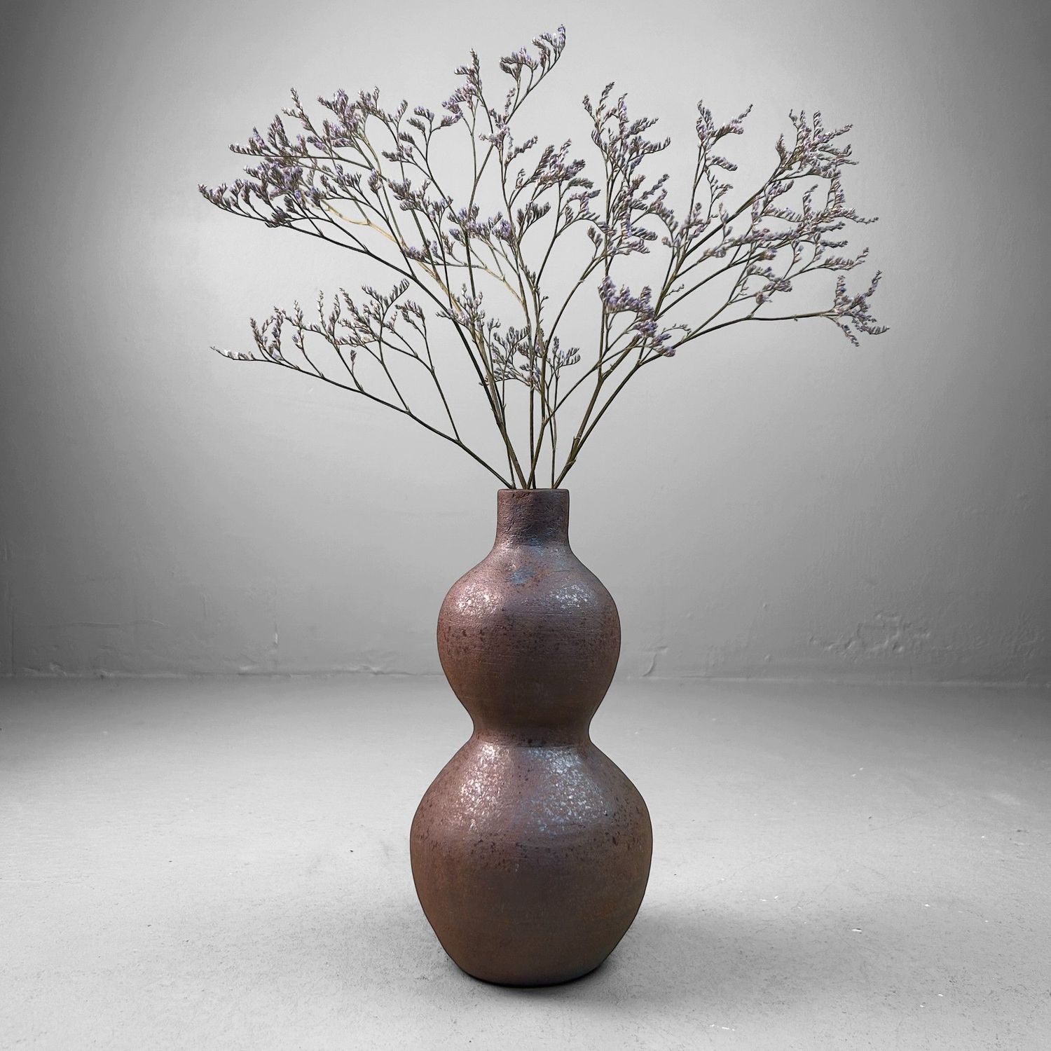 Japanese Double Gourd Vase, Bizen Yaki Ceramics, 1940.