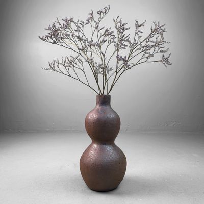 Japanese Double Gourd Vase, Bizen Yaki Ceramics, 1940.