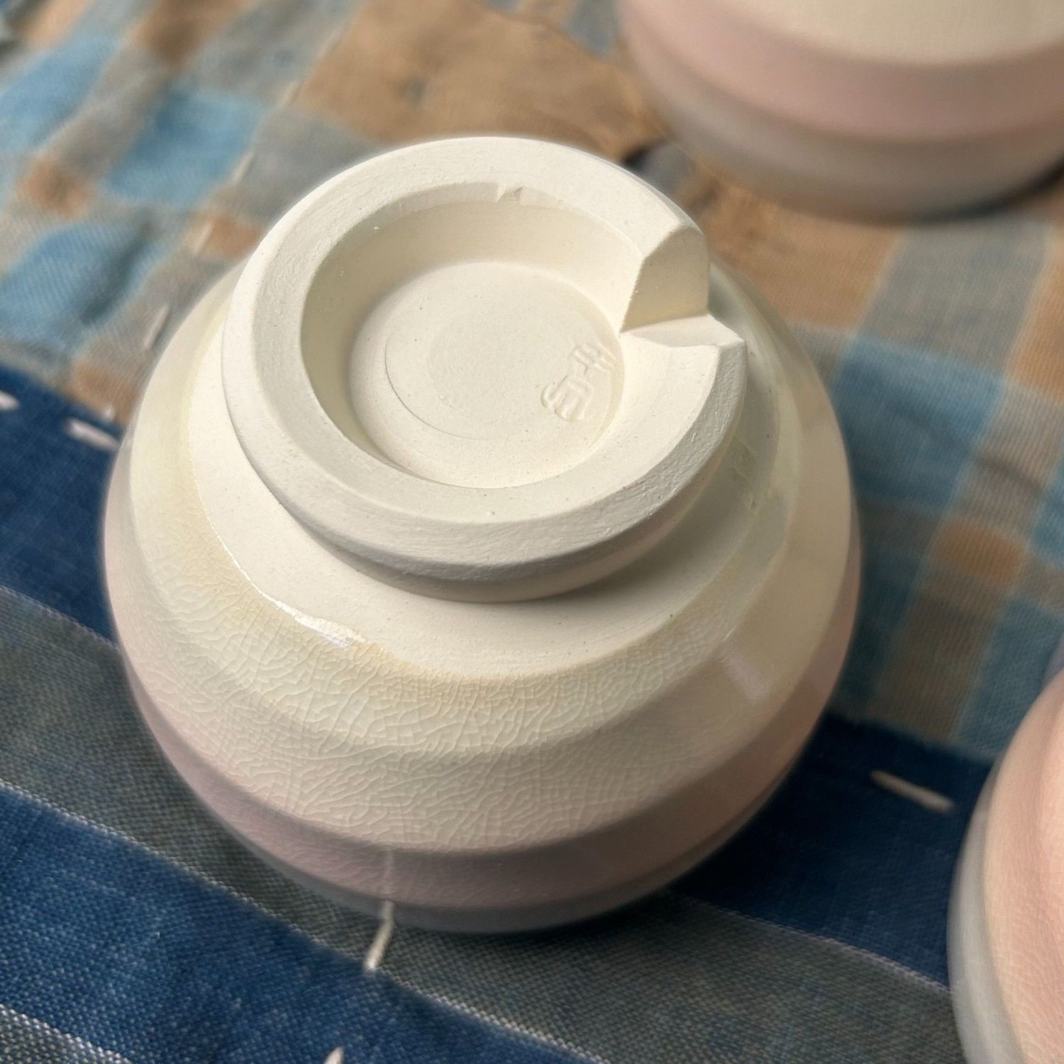 Set of 5 Japanese Hagi-yaki Yunomi Tea Cups, 1980s