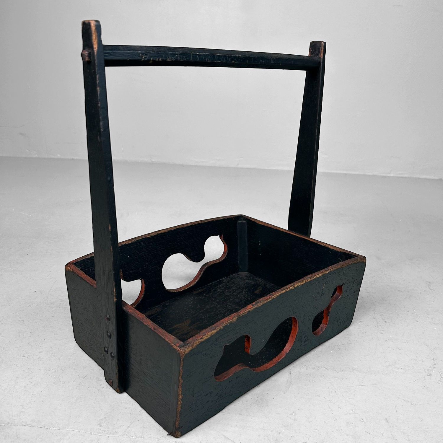 Japanese Wooden Basket with Gourd Motif, 1930