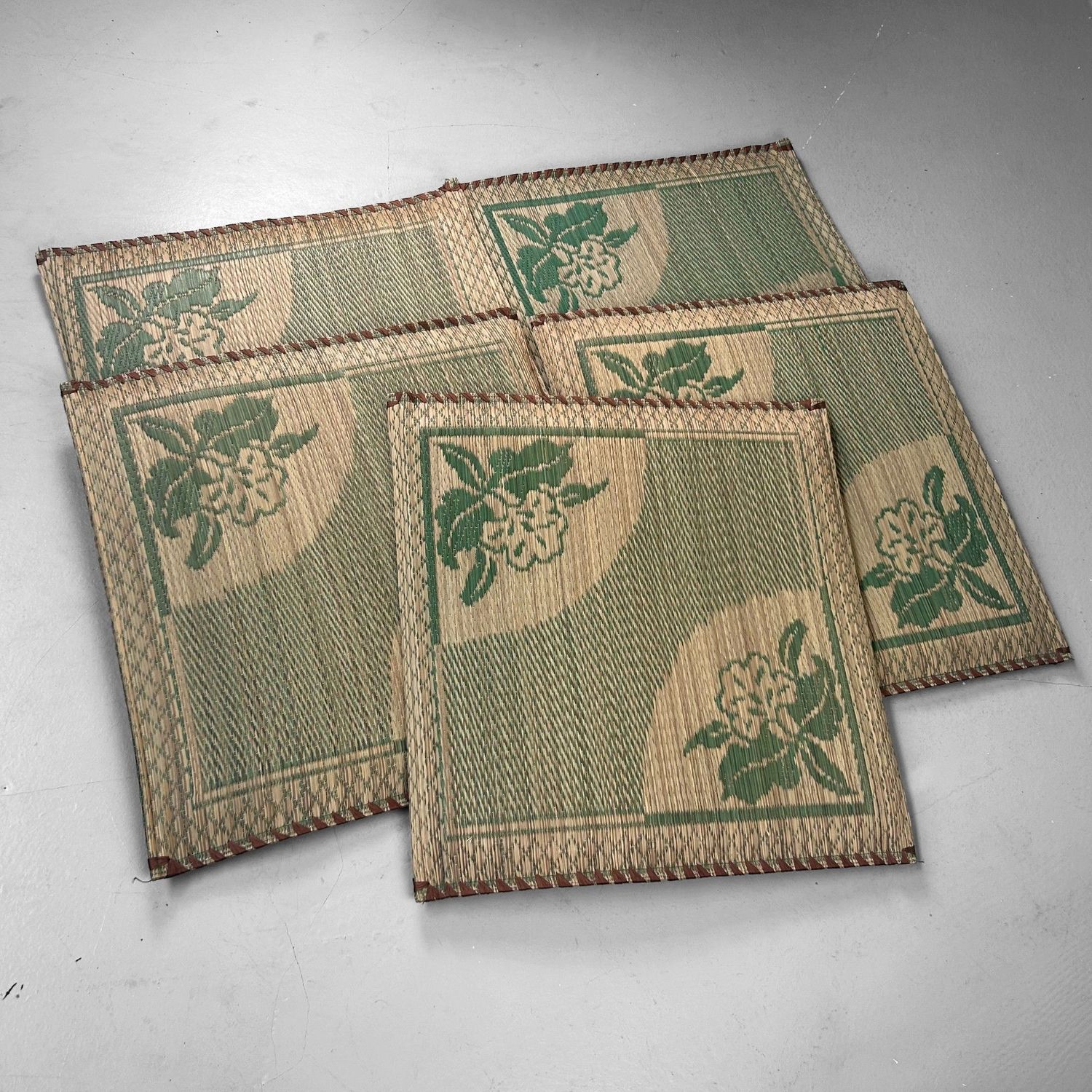 Set van 5 Vintage Japanse Zabuton Zitkussens – Jaren ’70