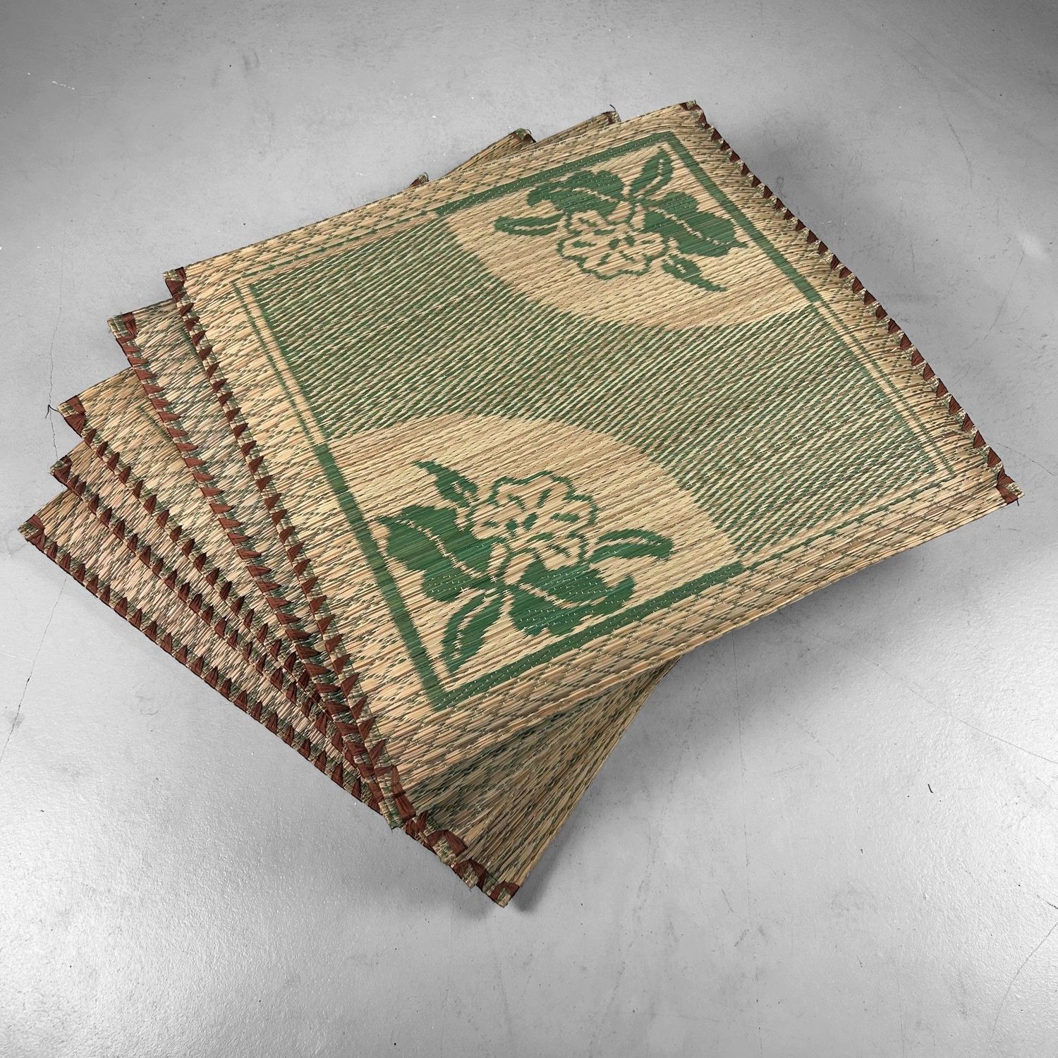 Set van 5 Vintage Japanse Zabuton Zitkussens – Jaren ’70