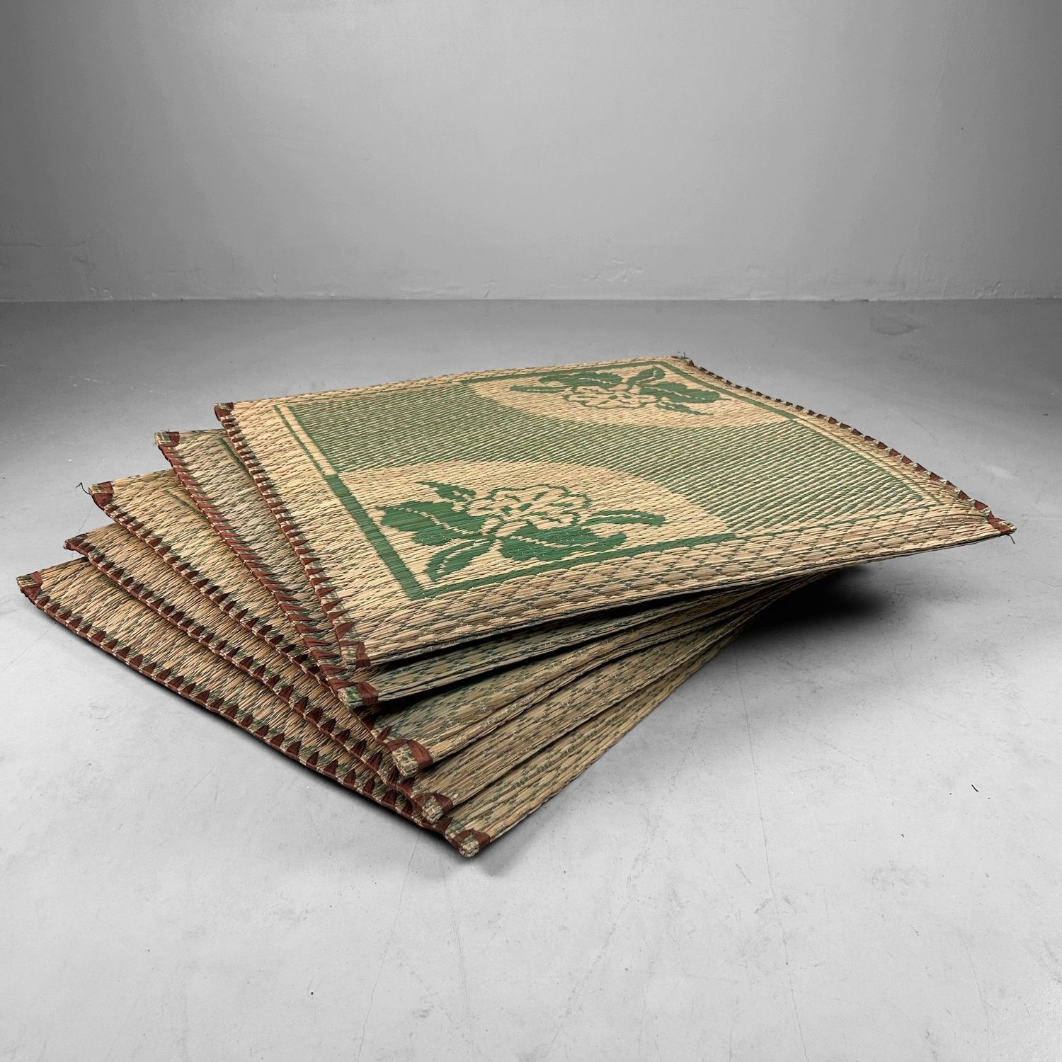 Set van 5 Vintage Japanse Zabuton Zitkussens – Jaren ’70