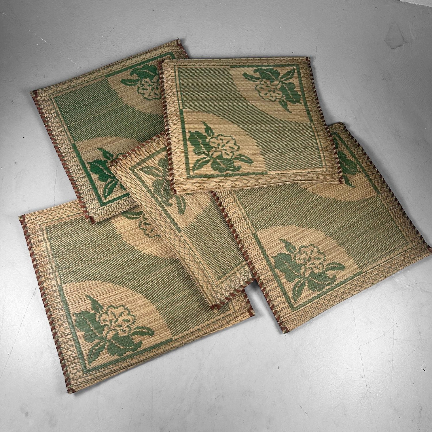 Set van 5 Vintage Japanse Zabuton Zitkussens – Jaren ’70