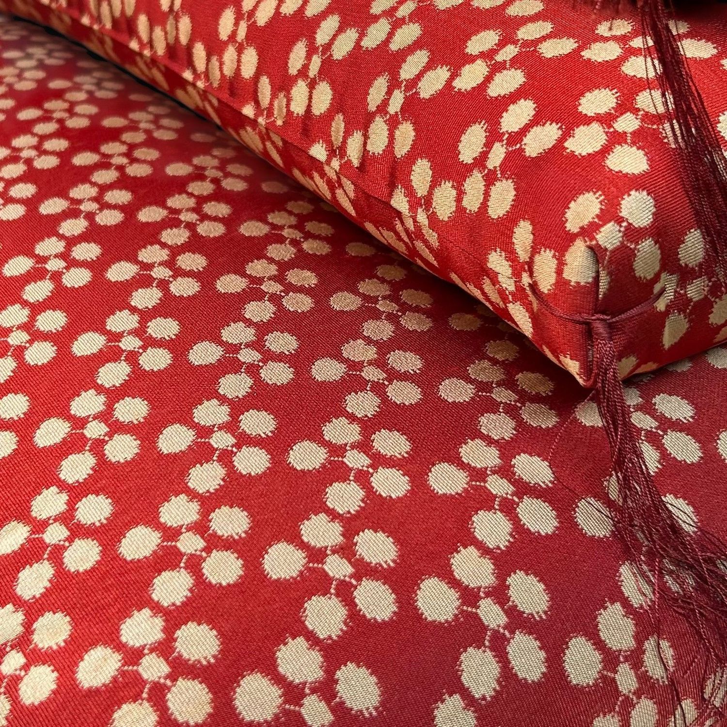 Set of 5 Luxurious Vintage Japanese Zabuton – 1970s Authentic Floor Cushions