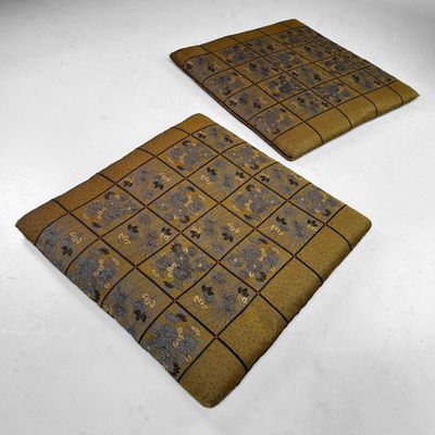 Set Japanse Zabuton met Florale Weefpatroon, Jaren '80