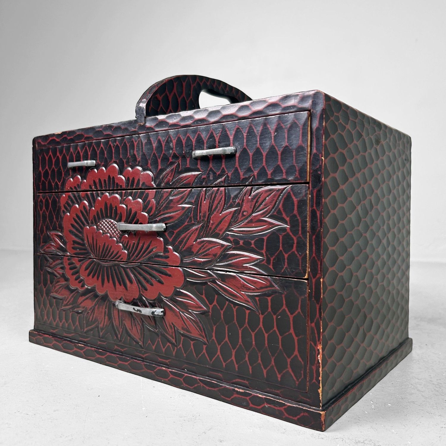 Vintage Kamakura-bori Haribako, Japans Juwelenkastje, Japan, jaren '70