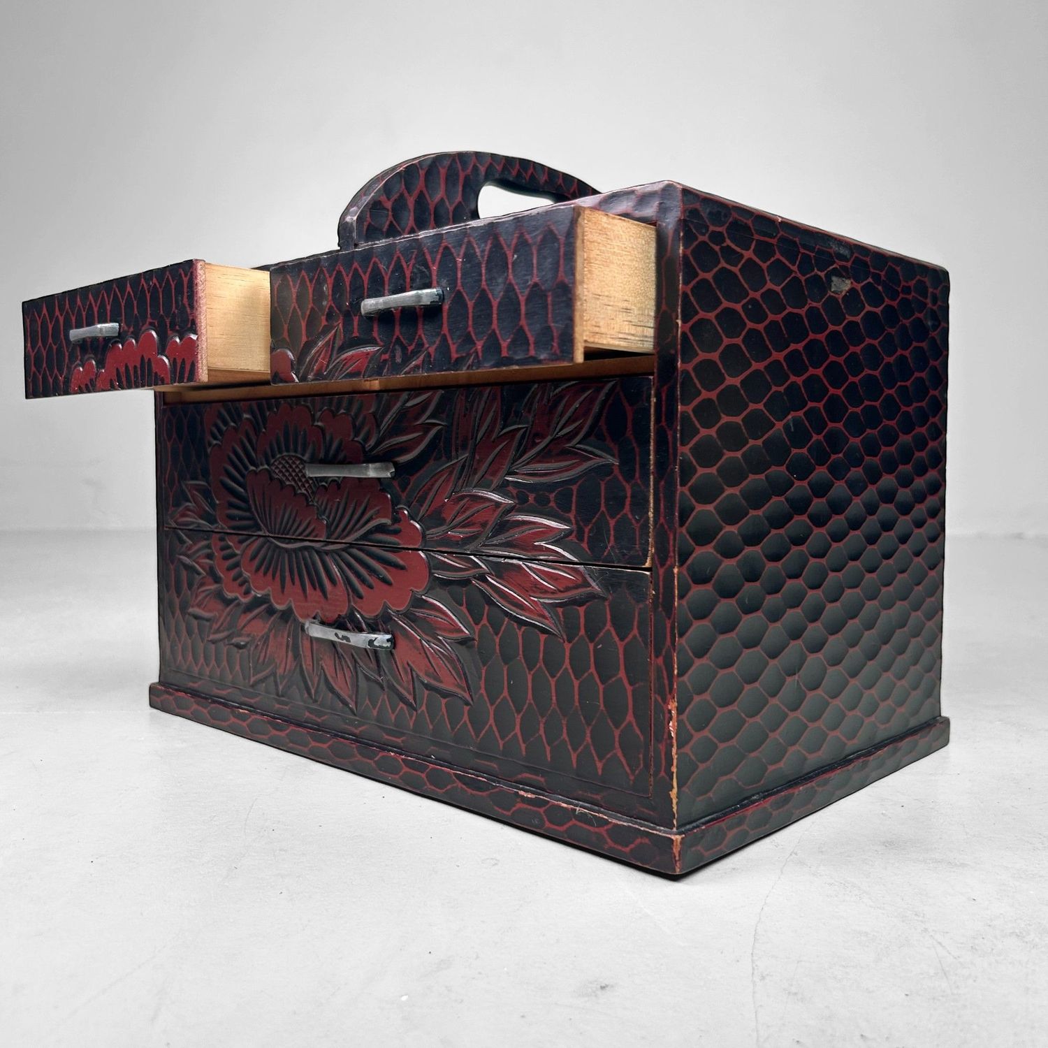 Vintage Kamakura-bori Haribako, Japans Juwelenkastje, Japan, jaren '70