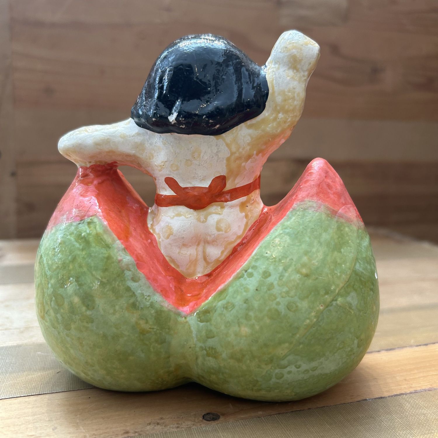 Vintage Japanse 'Perzikjongen', Momotarō Beeldje, 1950s