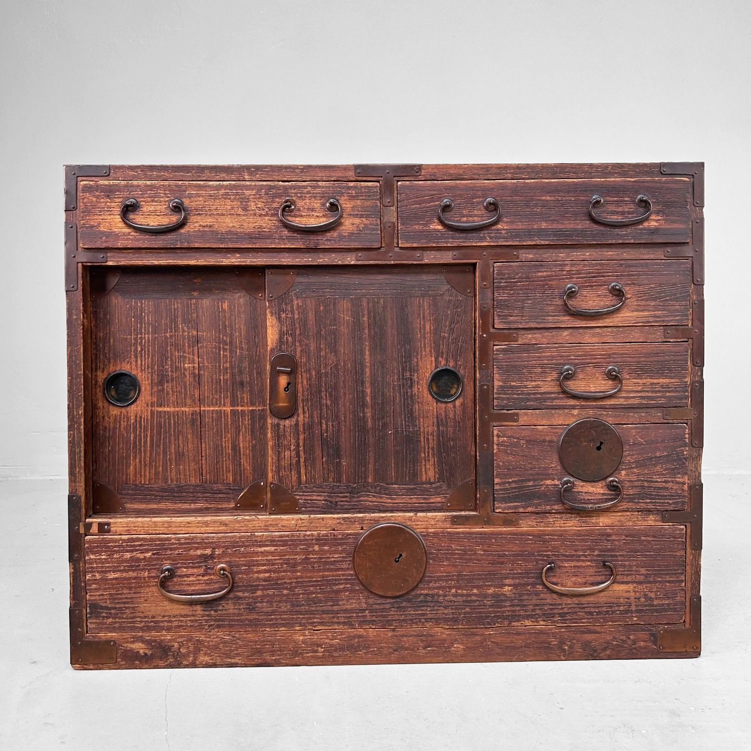 Kleine Japanse Tansu, Antiek Opbergmeubel, Meiji Periode.