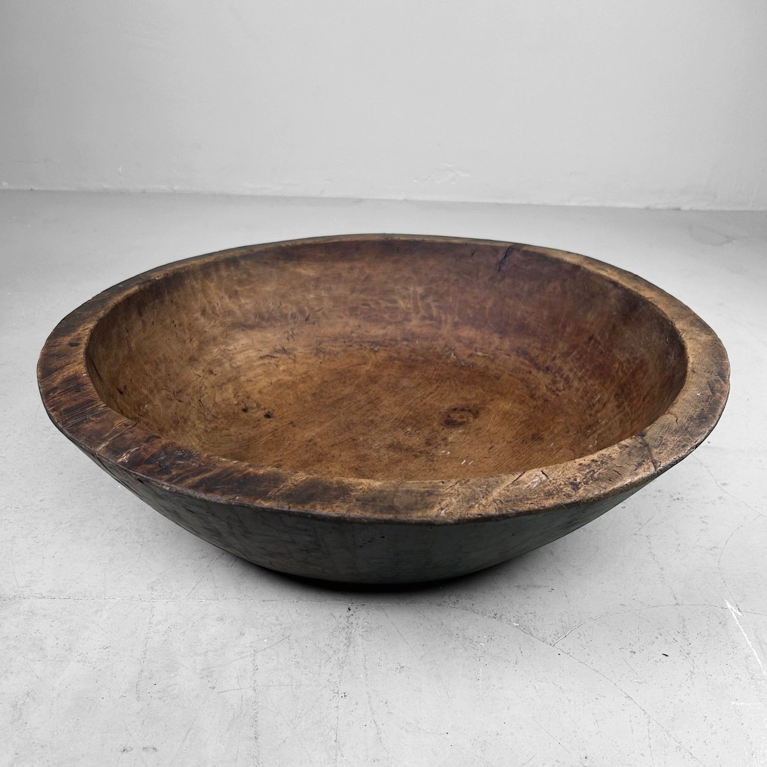 Handgesneden Kibachi (木鉢), Antieke Japanse Deegkom, 1910