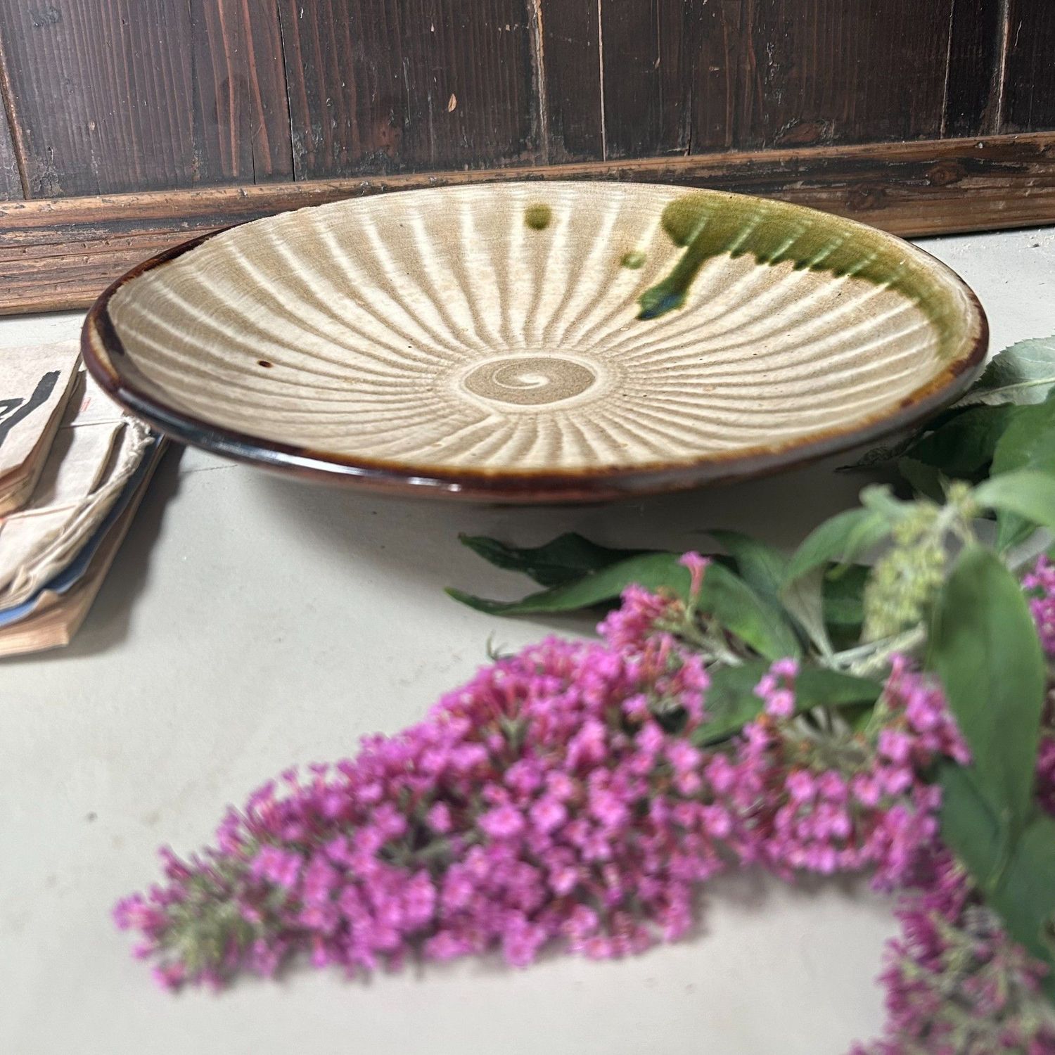 Japanese Ceramic Plate – Onta Yaki, circa 1970
