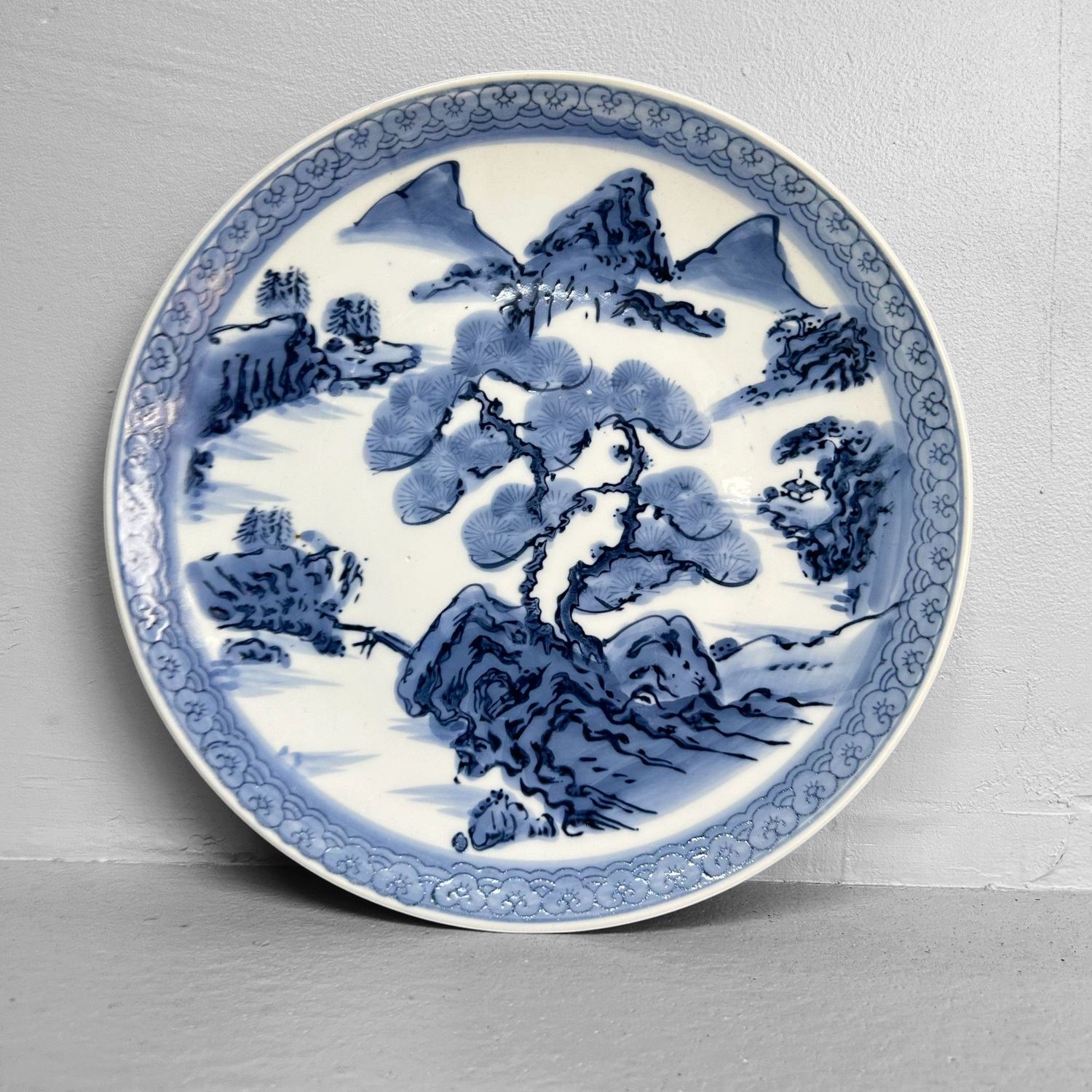 Vintage Japanese Arita Plate – Traditional Landscape, 1970s