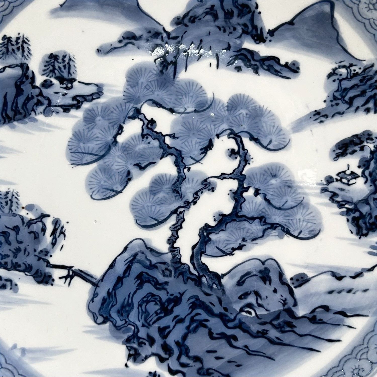 ​Vintage Japans Arita Bord – Traditioneel Landschap, 1970s