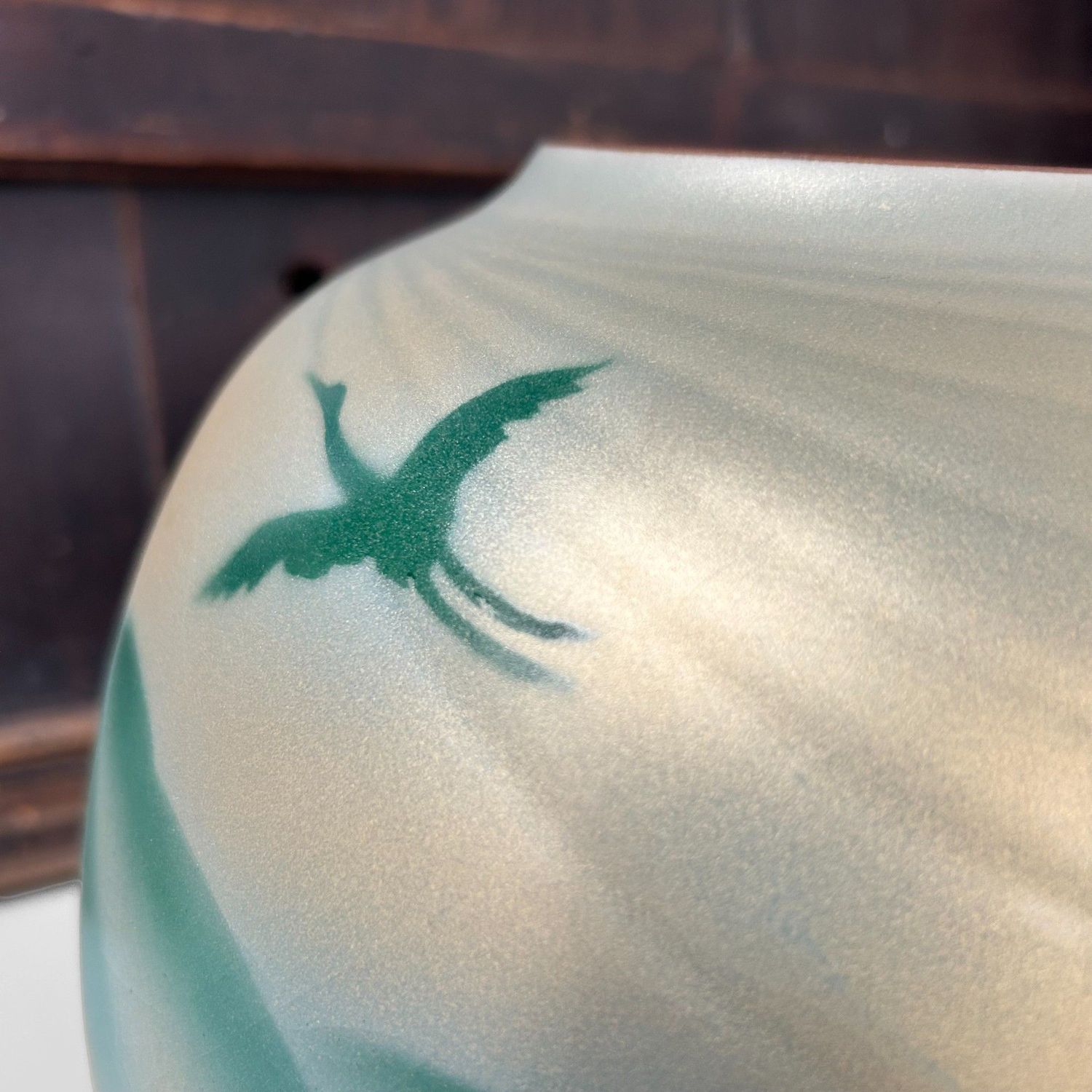 Japanese Kutani Yaki Vase with Cranes – Saikyū-gama, ca. 1980