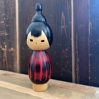Zeldzame Vintage Sosaku Kokeshi "Yukake" door Hideo Ishihara, 1960s