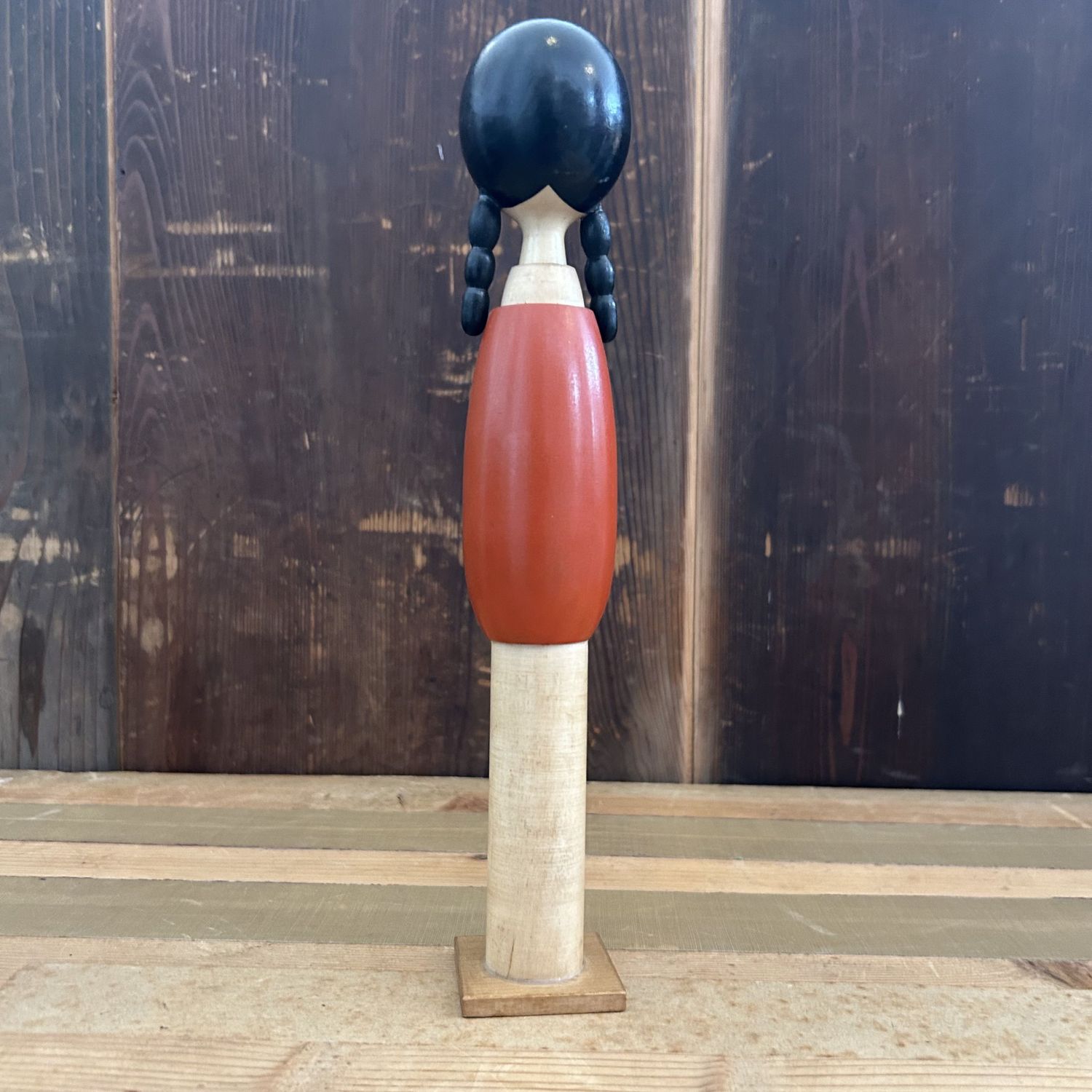 Vintage Kokeshi with Braids by Shige, 1970s