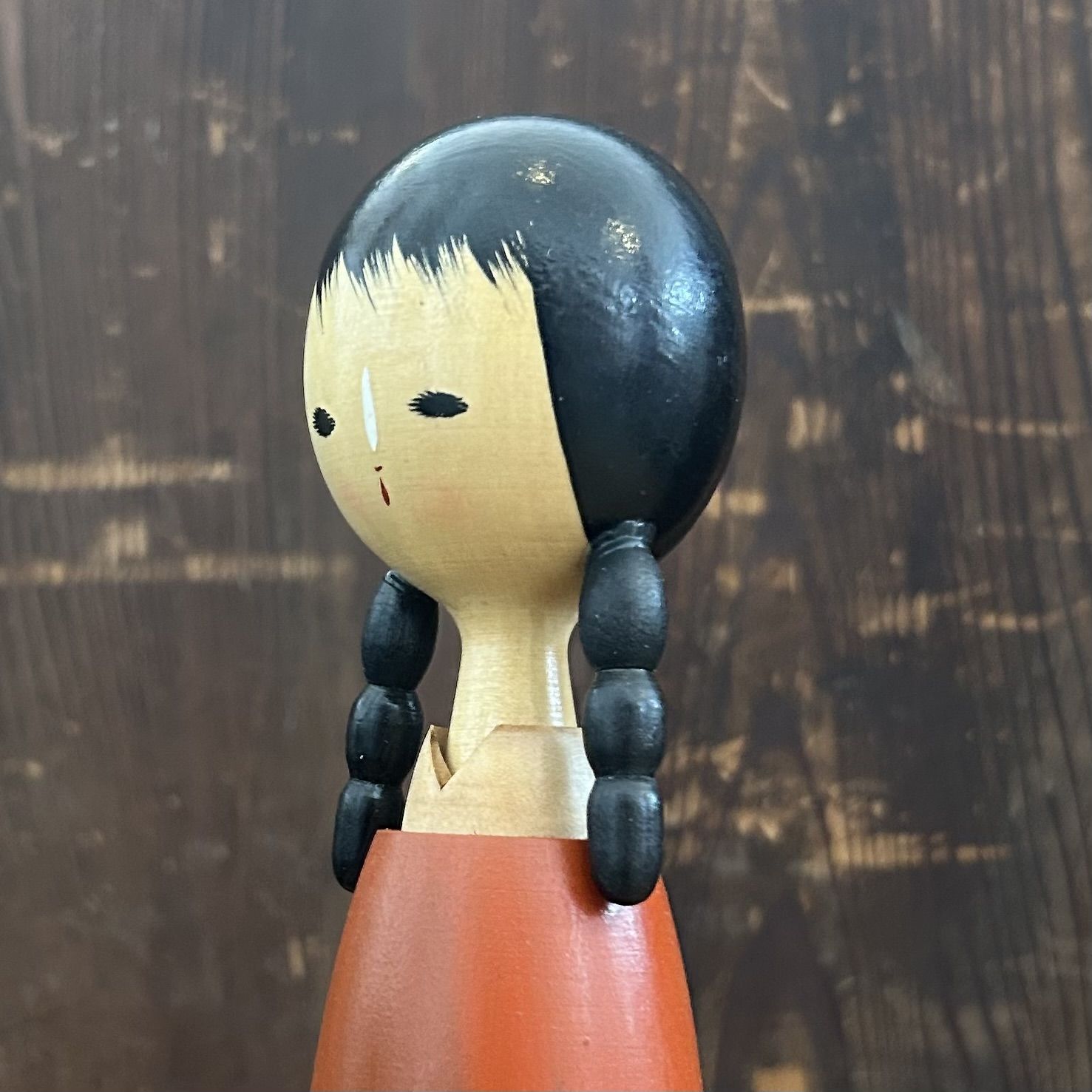 Vintage Kokeshi with Braids by Shige, 1970s
