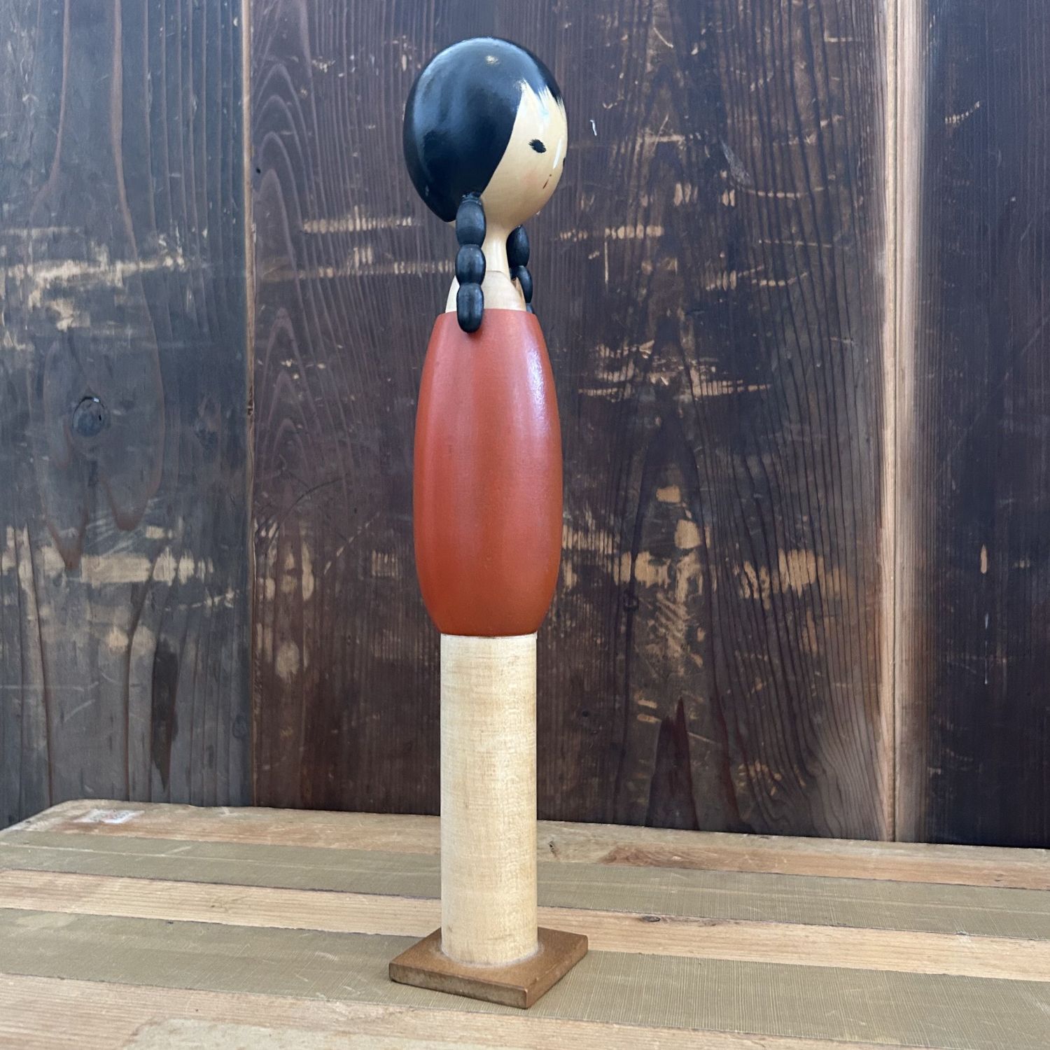 Vintage Kokeshi with Braids by Shige, 1970s