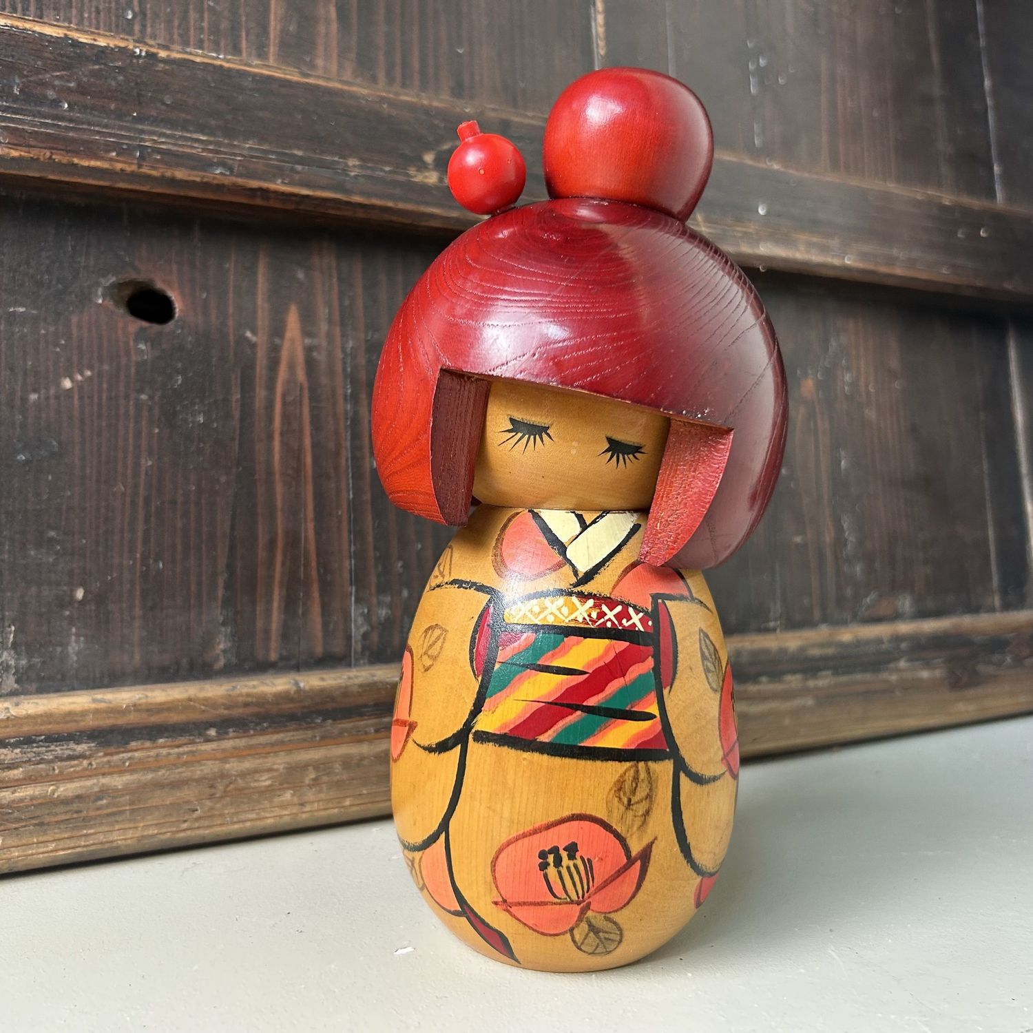 Sōsaku Kokeshi "Mebae" by Hajime Miyashita – Japan, 1970s