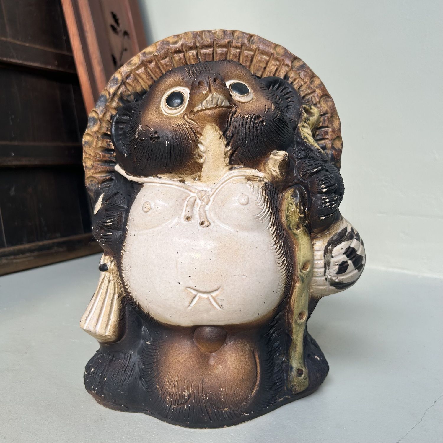 ​Keramisch Tanuki Beeld – Shigaraki, jaren 1970