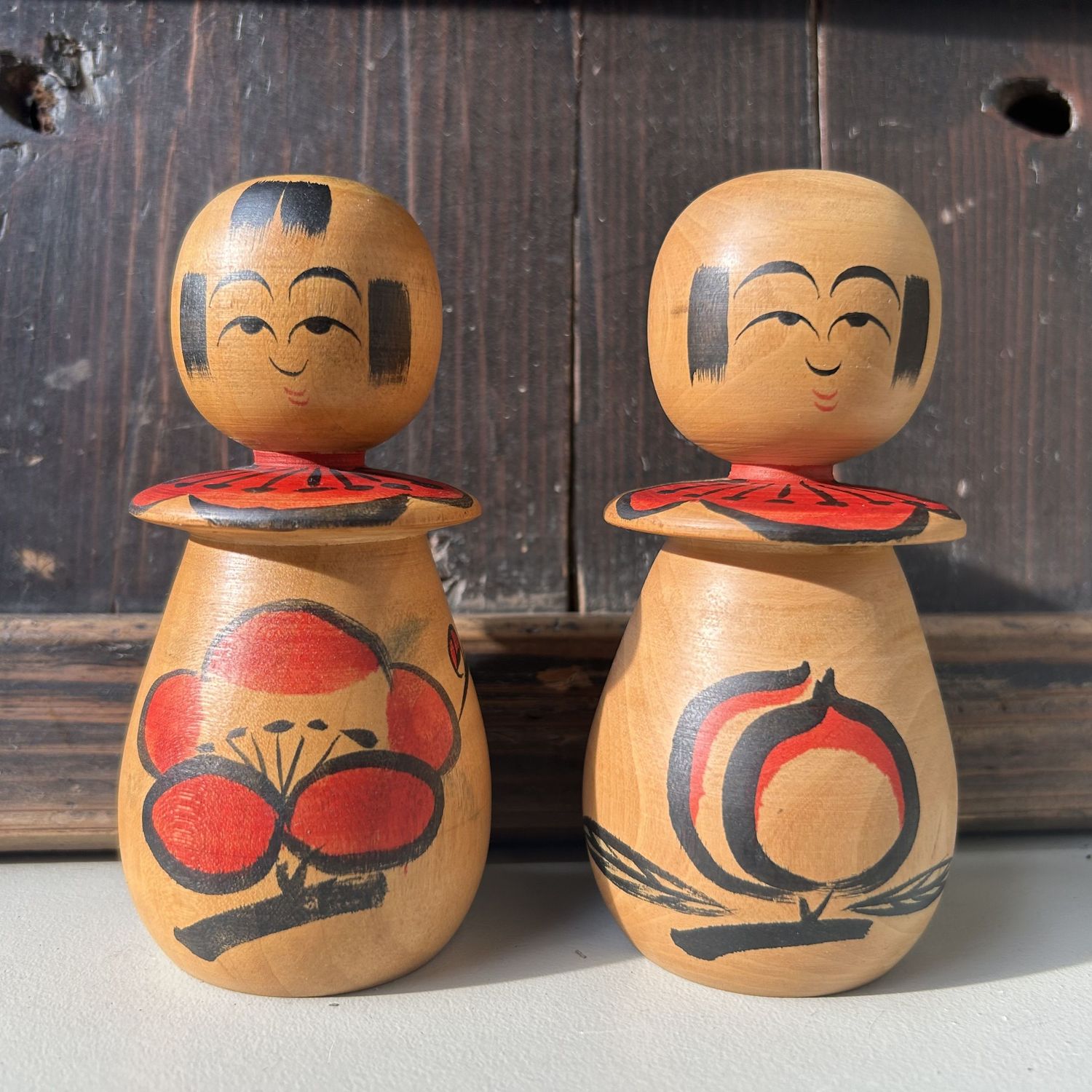 Set Kokeshi door Sugawara Satoshi – Tōgatta-stijl, 1970s