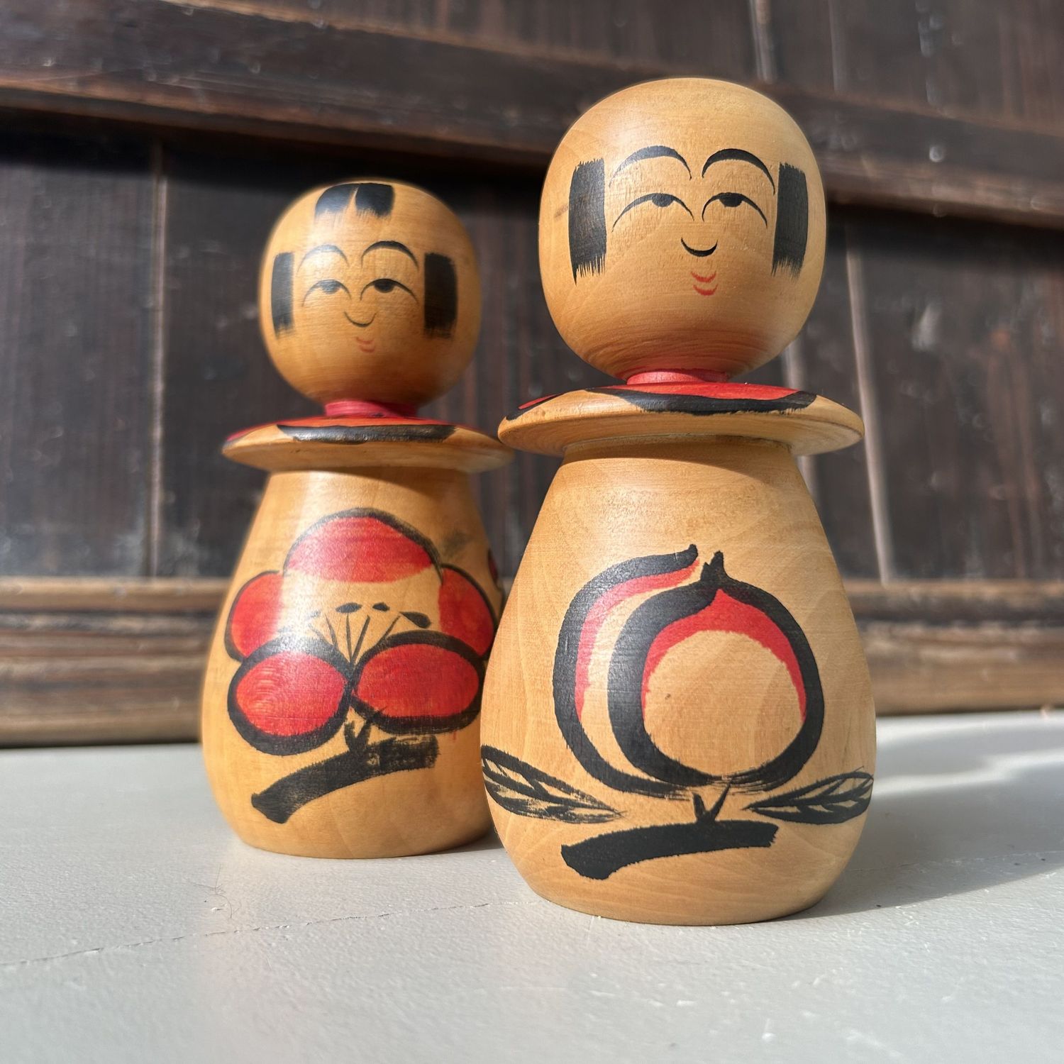 Set Kokeshi door Sugawara Satoshi – Tōgatta-stijl, 1970s