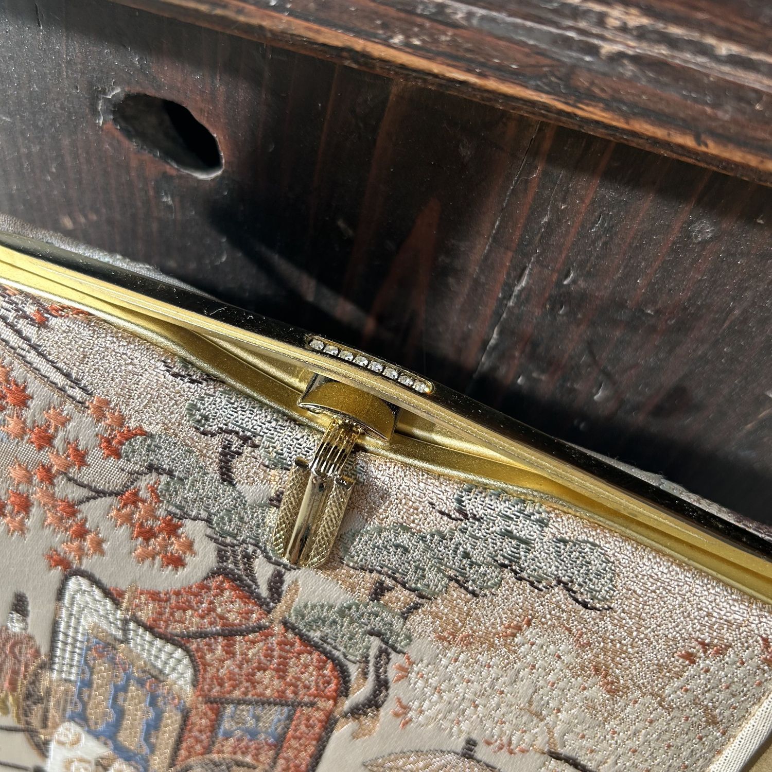 Vintage Japanese Zōri-Bukuro Set – Nishijin-Style Brocade, 1980s