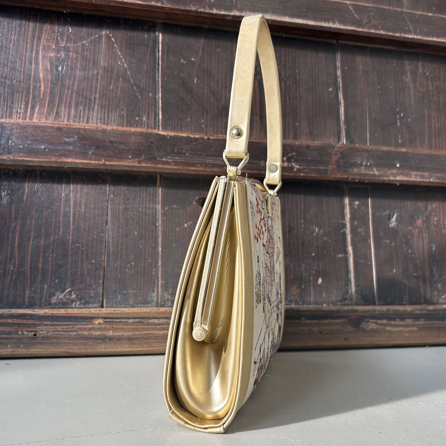 Vintage Japanese Zōri-Bukuro Set – Nishijin-Style Brocade, 1980s