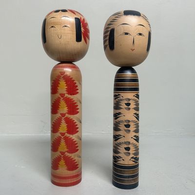 Set Grote Traditionele Japanse Kokeshi, 1960s