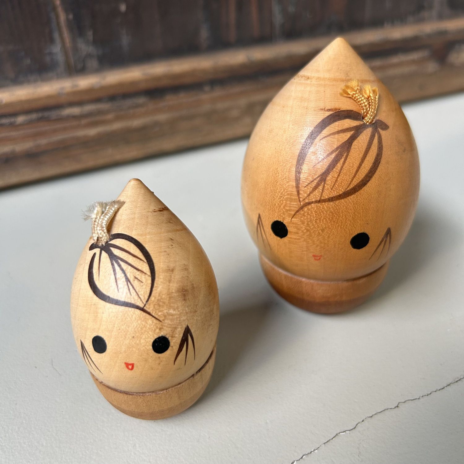 Set of Cute 'Acorn' Kokeshi, Japan, 1970s