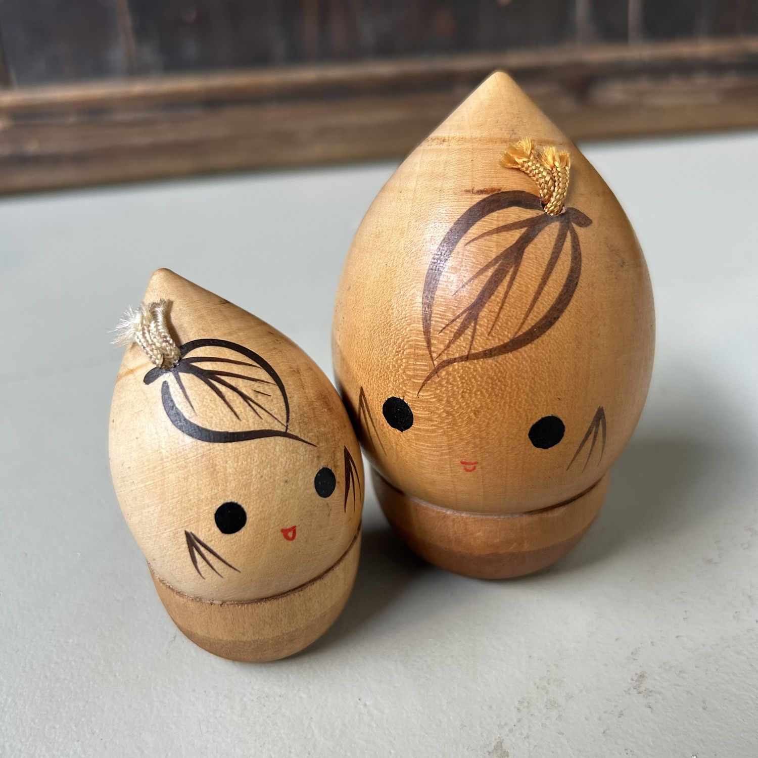 Set of Cute 'Acorn' Kokeshi, Japan, 1970s
