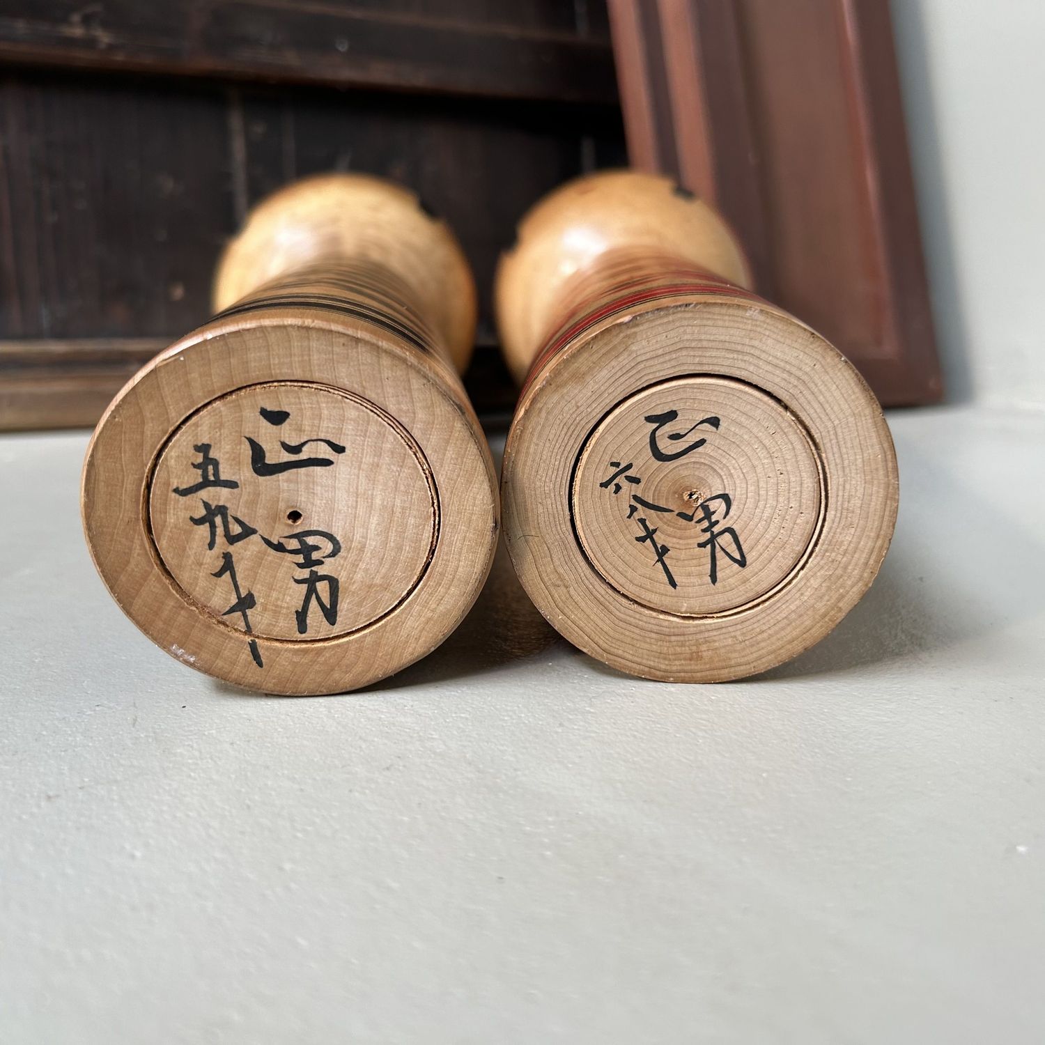 Rare Set of Large Dentō Kokeshi, Tōgatta-kei, Japan Rare Set of Large Dentō Kokeshi, Tōgatta-kei, Japan