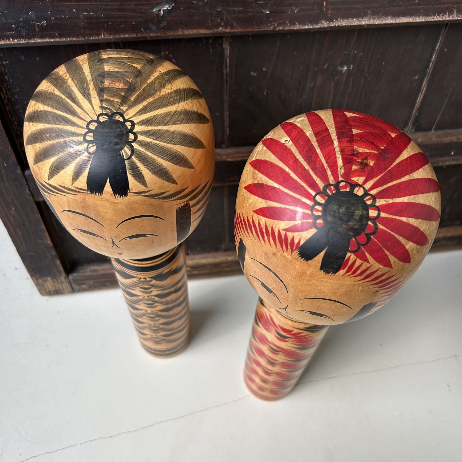 Rare Set of Large Dentō Kokeshi, Tōgatta-kei, Japan Rare Set of Large Dentō Kokeshi, Tōgatta-kei, Japan