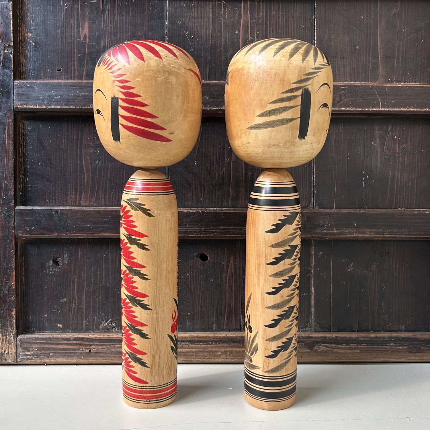 Rare Set of Large Dentō Kokeshi, Tōgatta-kei, Japan Rare Set of Large Dentō Kokeshi, Tōgatta-kei, Japan