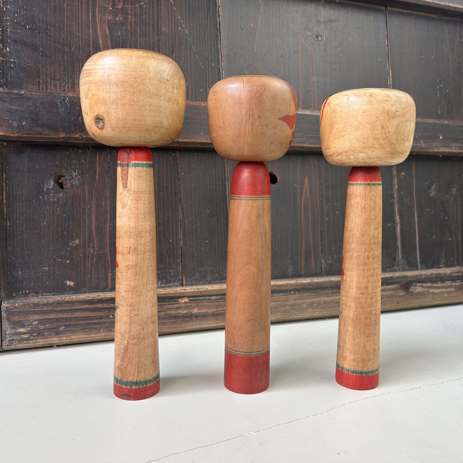 Set Traditionele Japanse, Tsuchiyu Kokeshi, jaren 60