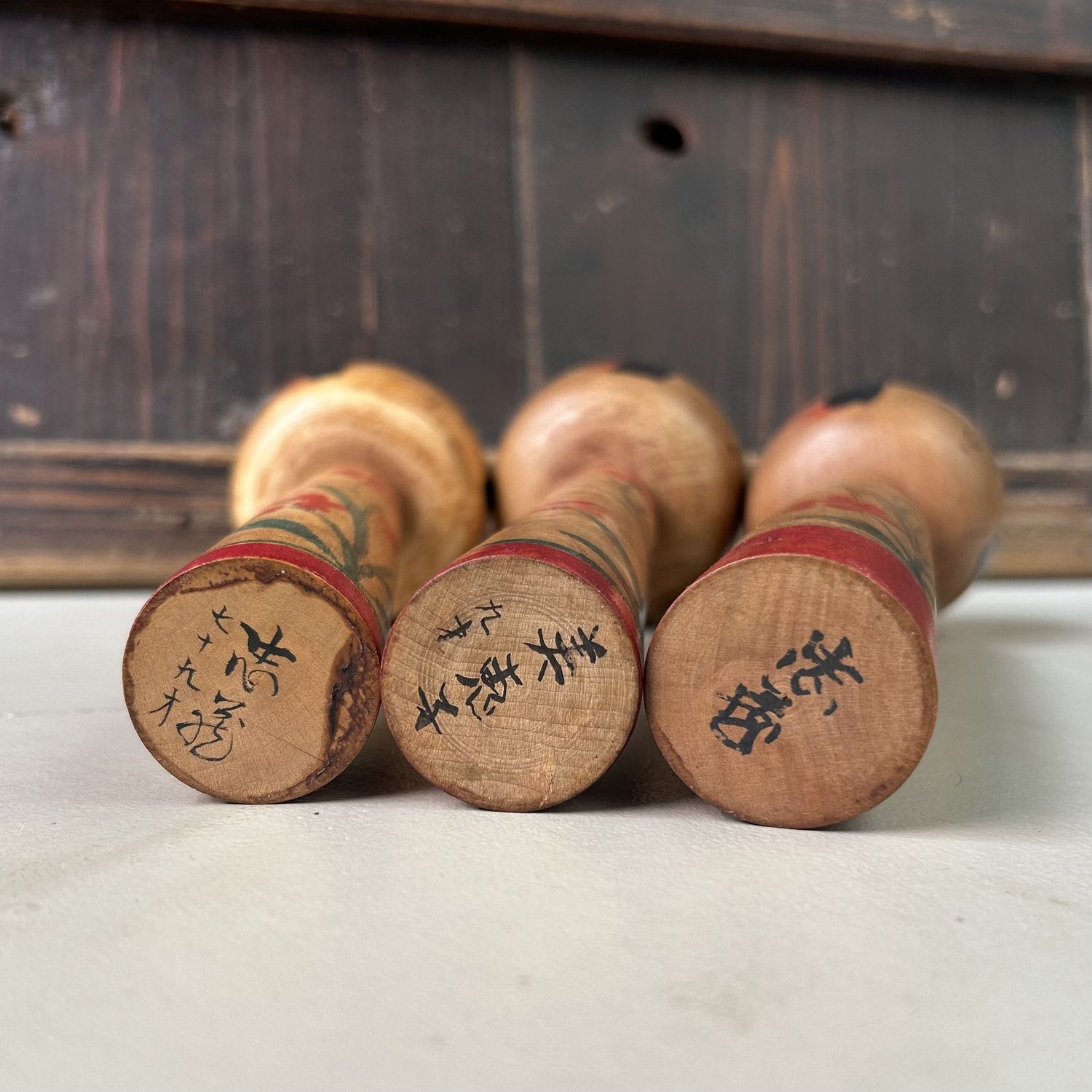 Set Traditionele Japanse, Tsuchiyu Kokeshi, jaren 60