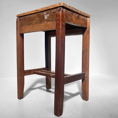 Minimalist Japanese Wooden Stool, Mingei, 1930s