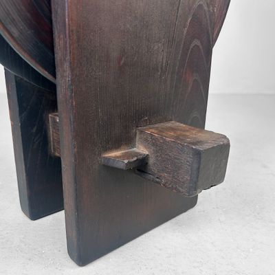 Antique Japanese Wooden Pulley – Keyaki Wood, 1900