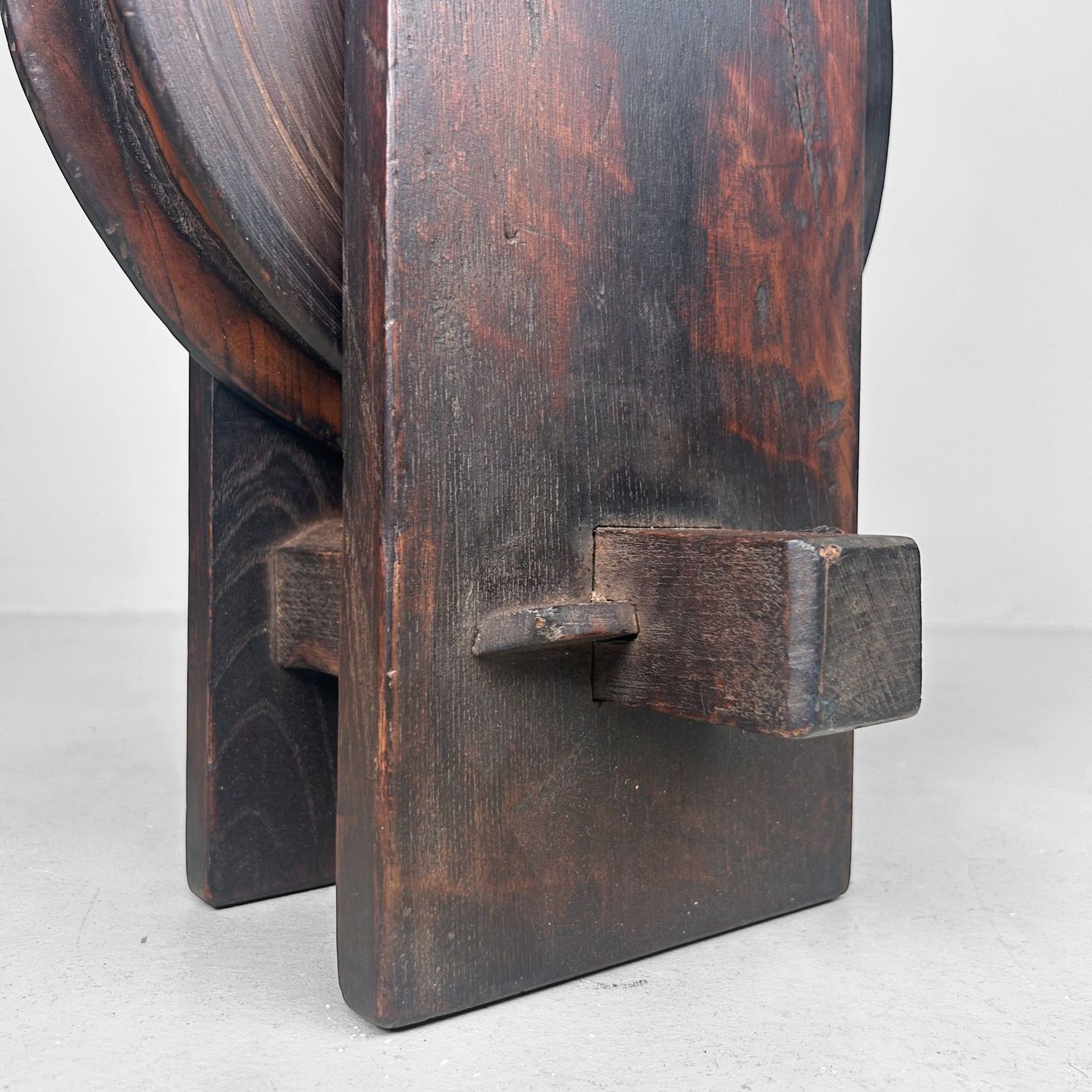 ​Antieke Japanse Houten Katrol – Keyaki-hout, 1900