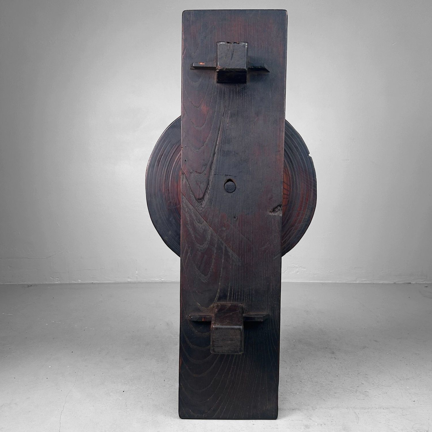 ​Antieke Japanse Houten Katrol – Keyaki-hout, 1900