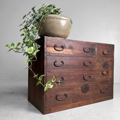 Small Japanese Tansu with Drawers – Storage Chest, ca. 1910