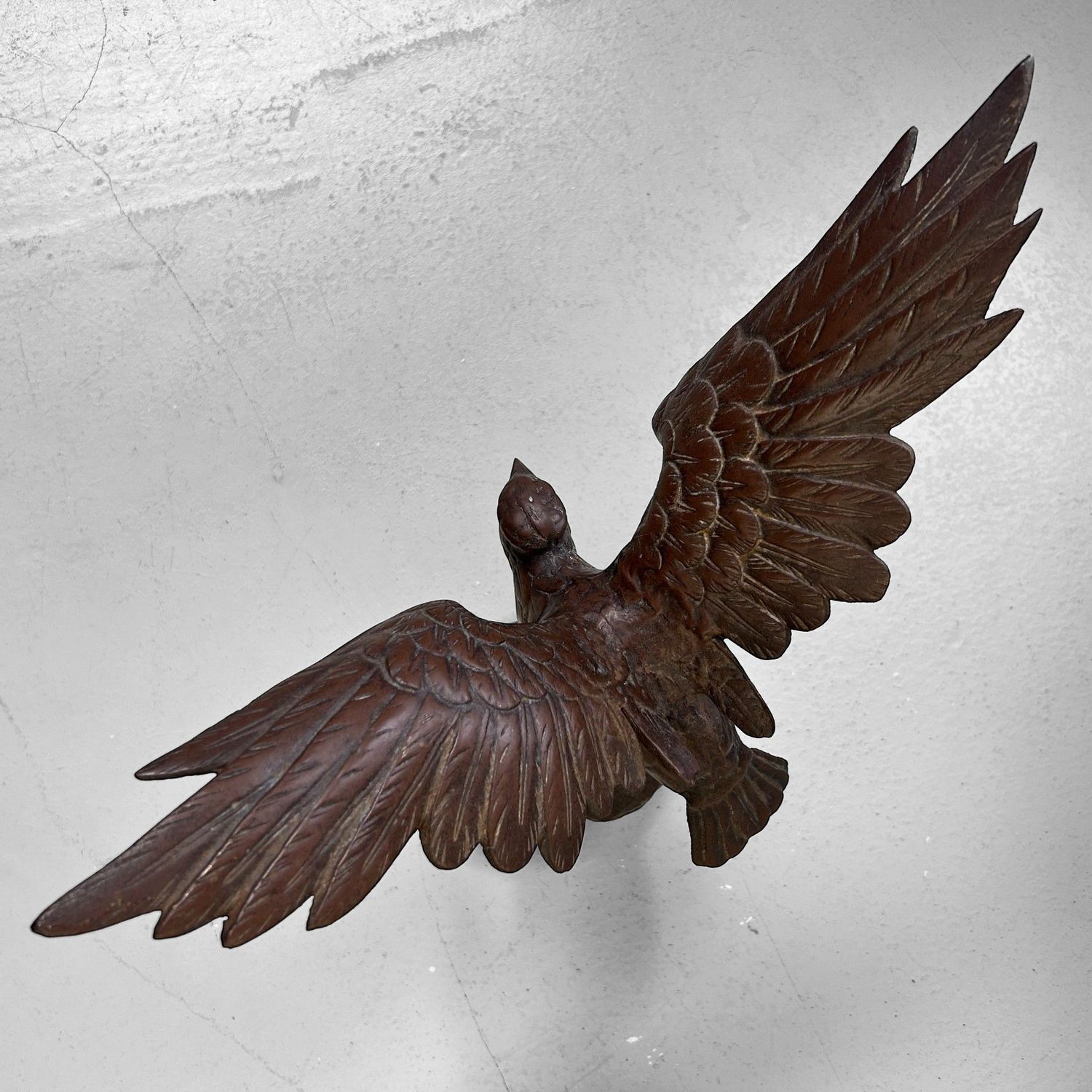 Vintage Japanese Sculpture – Eagle on Rock, 1968