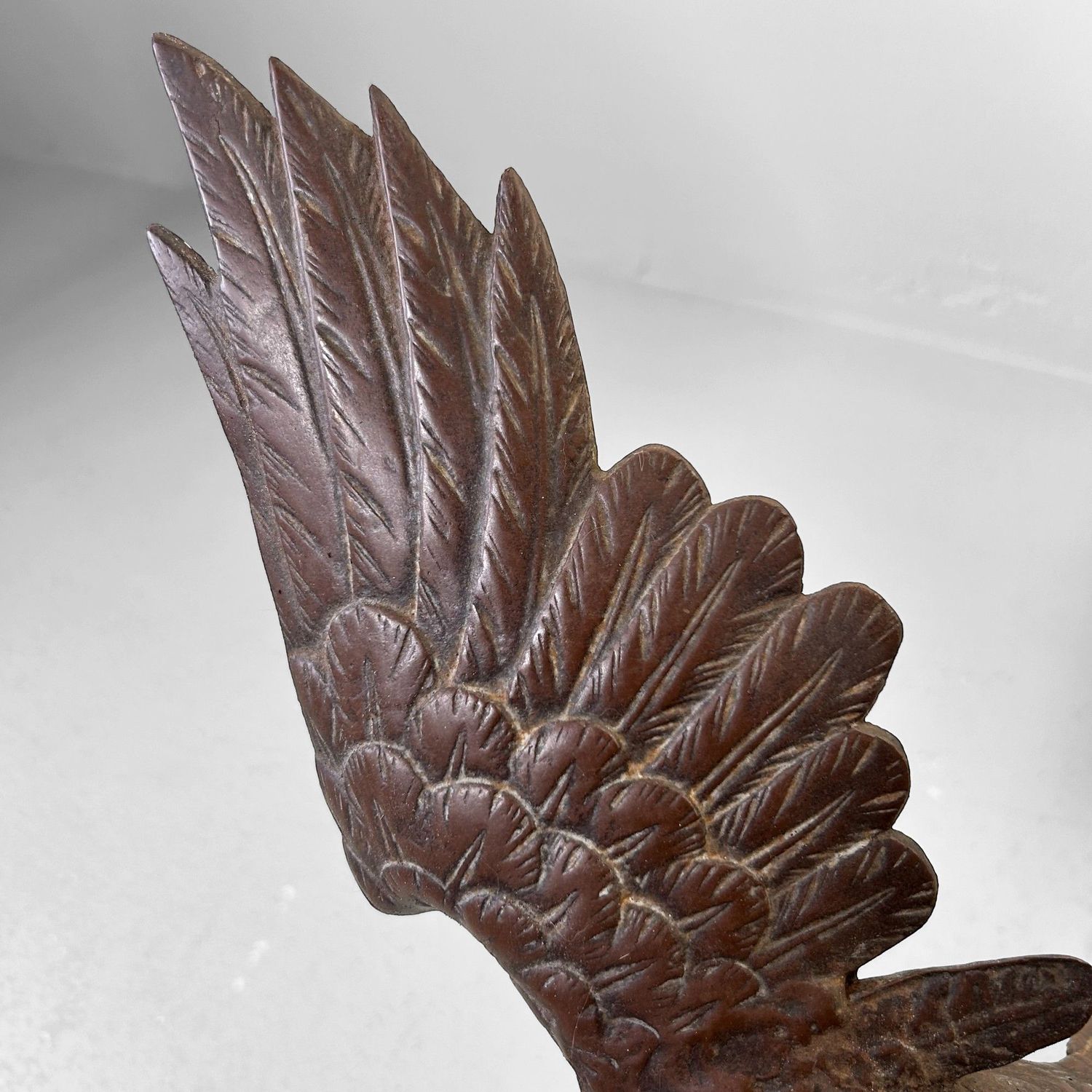 Vintage Japanese Sculpture – Eagle on Rock, 1968