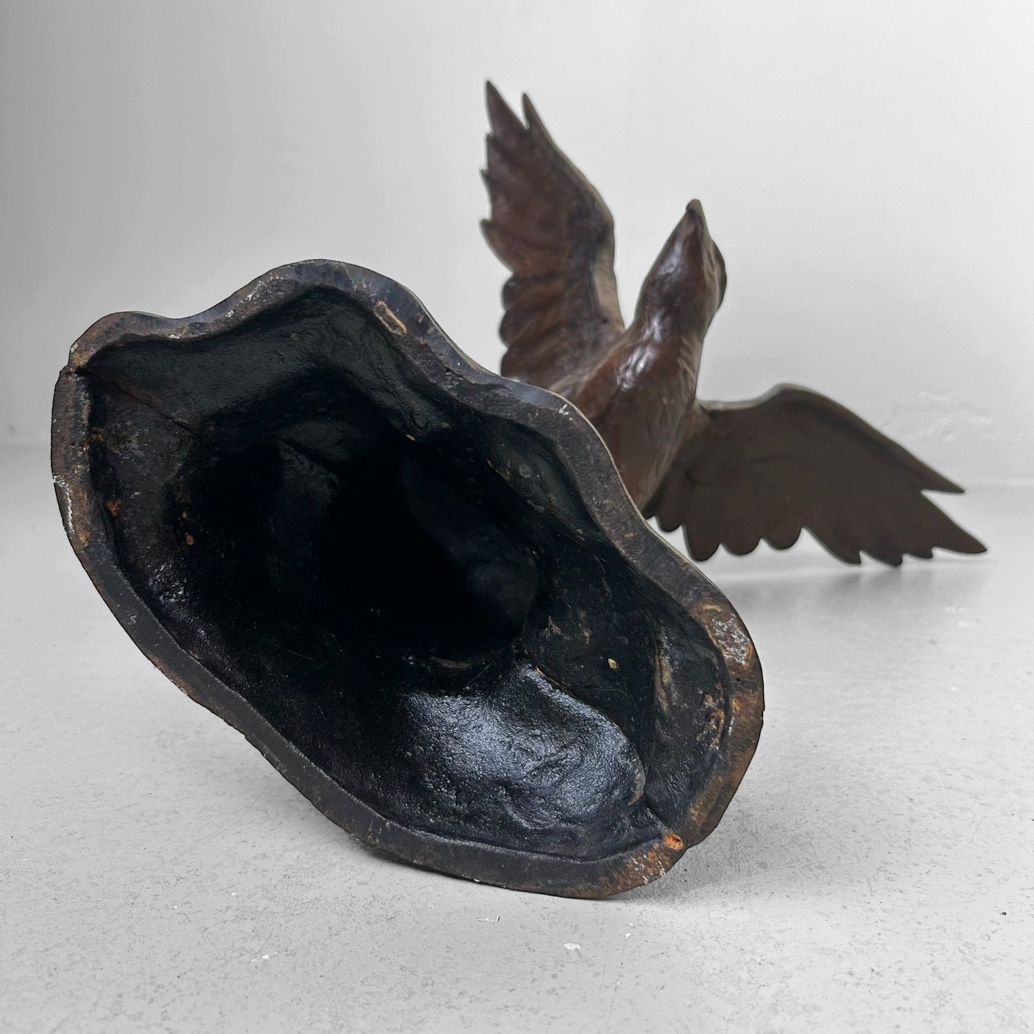 Vintage Japanese Sculpture – Eagle on Rock, 1968