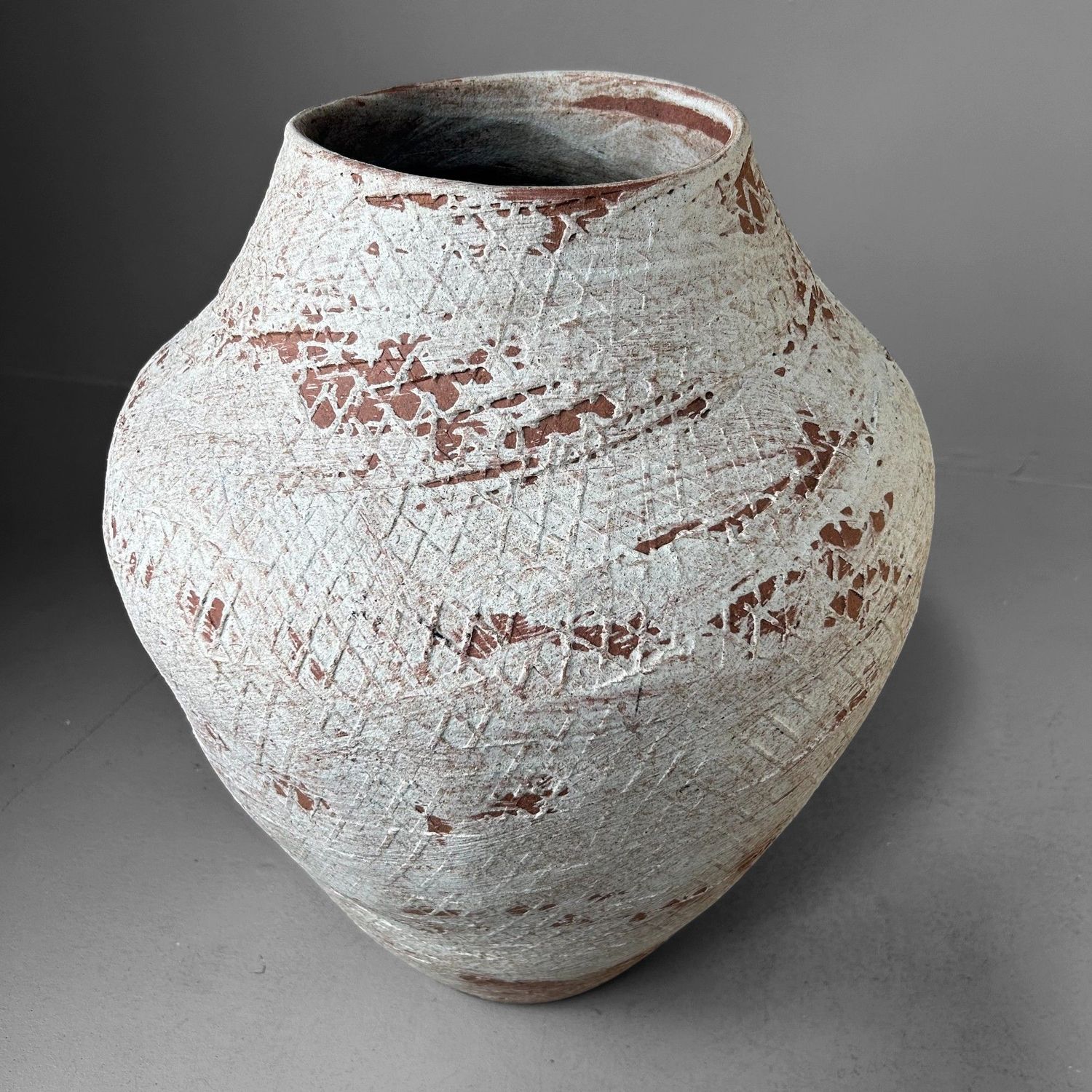 Japanse Terracotta Kruik Vaas, jaren 40