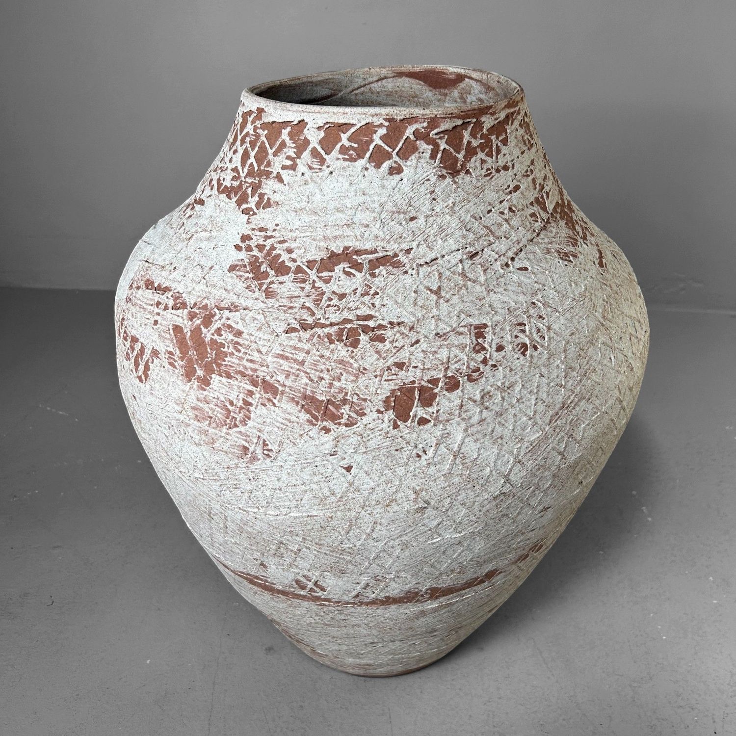 Japanse Terracotta Kruik Vaas, jaren 40