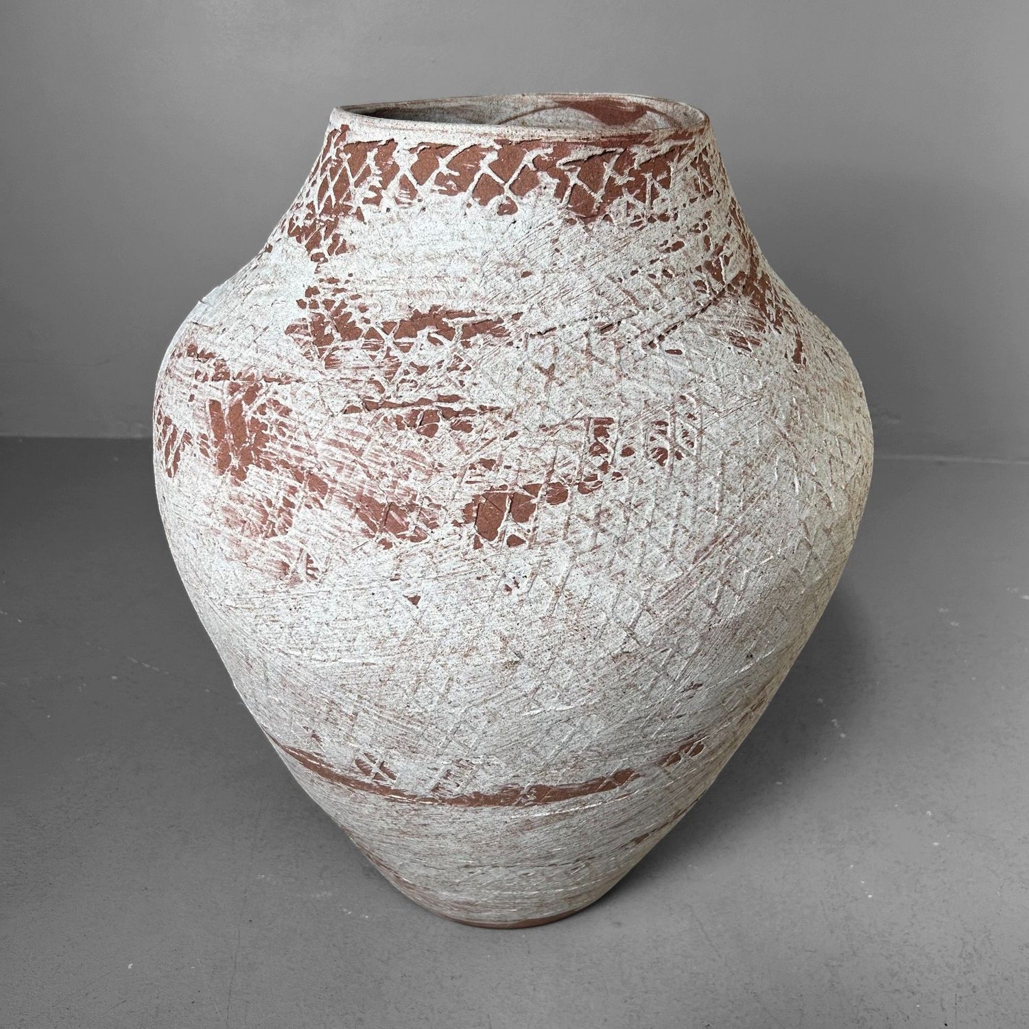 Japanse Terracotta Kruik Vaas, jaren 40