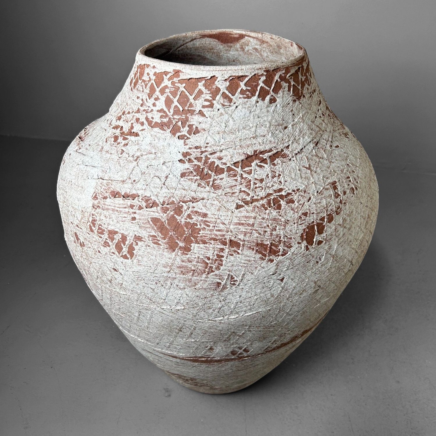 Japanse Terracotta Kruik Vaas, jaren 40