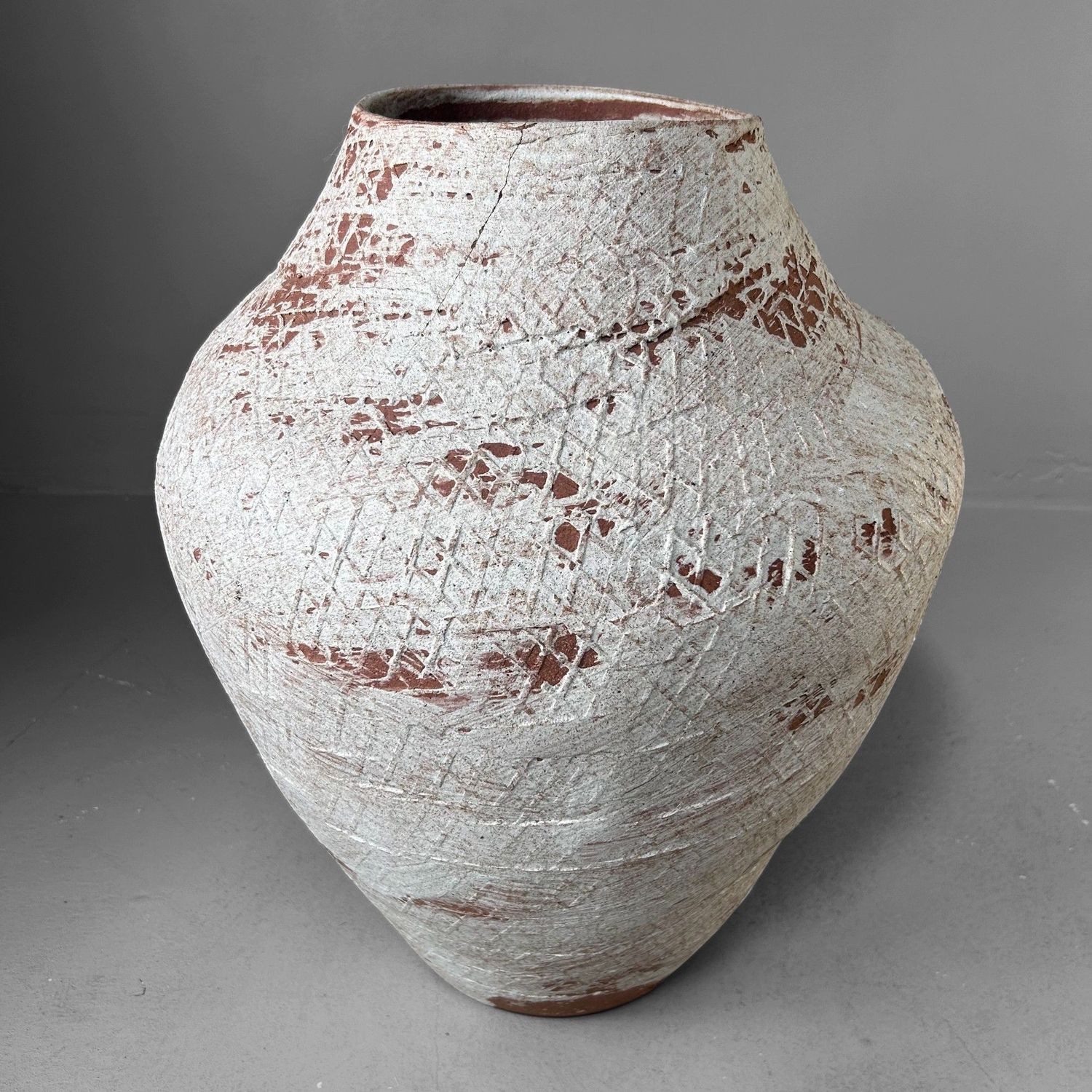 Japanse Terracotta Kruik Vaas, jaren 40